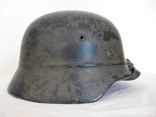 M35 Beaded Helmet - Former Double Decal Luftschutz Combat Police - Volkssturm Used?