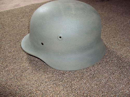 German helmet with pre drilled holes ??