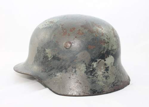 WWII Camo painted German Helmet, Real?
