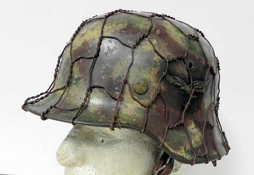 Double decal Luftwaffe Helmet with camo and wire