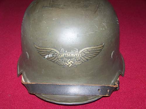 Green M34 luftschutz helmet