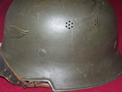 Green M34 luftschutz helmet