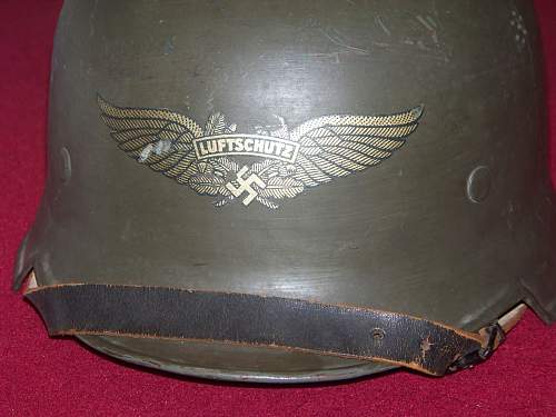 Green M34 luftschutz helmet