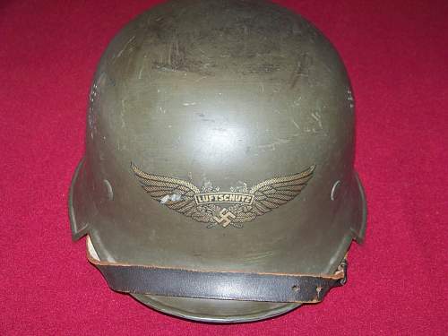 Green M34 luftschutz helmet