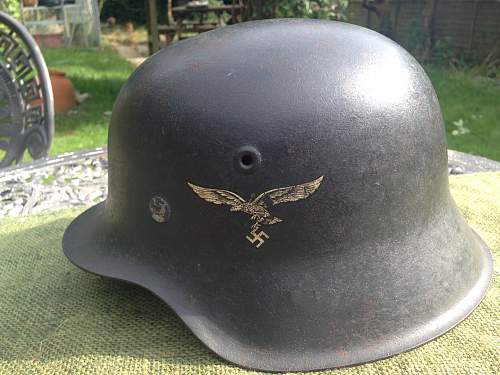 Two Luftwaffe helmets