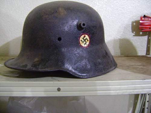 german ww1 helmet with ww2 markings?