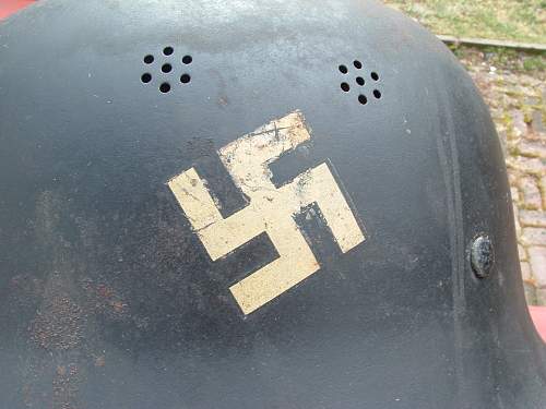 Early Double Decal Civil Police Helmet