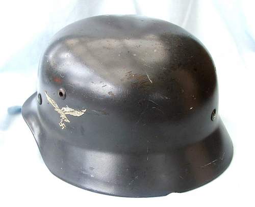 Luftwaffe M35 Q66 double decal helmet with some history