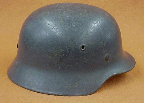 battleship grey M40 Helmet - Kriegsmarine or perhaps Coastal Artillery?