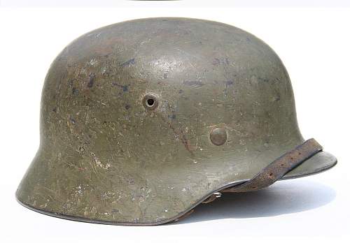 WWII M40 Q66 German Luftwaffe Olive Camo Helmet
