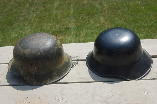 Two Helmets on Craigslist: One Army M-42 Camo, One Luftschutz Gladiator