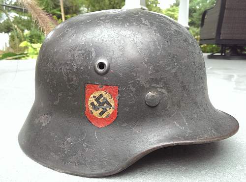 M40 Double Decal Combat Police Helmet - ET62 - Lot # 1051 - Unbordered Police Adler