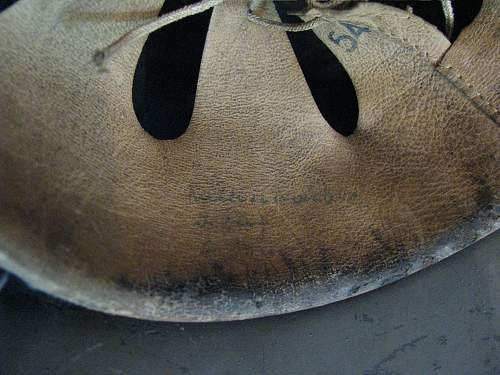 Combat Used Beaded Helmet - Former Double Decal Combat Police Helmet