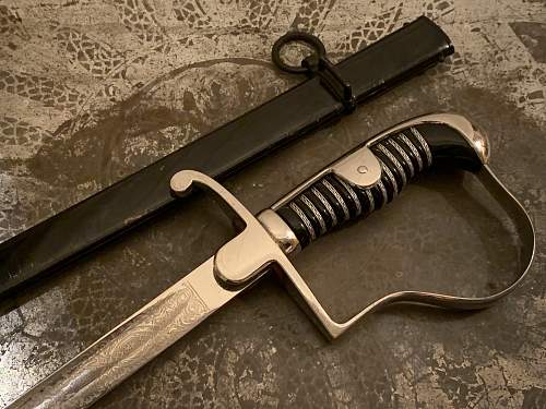 Army Artillery NCO/EM Sword with a triple-etched blade