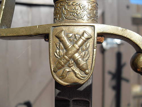 Artillery officers sword