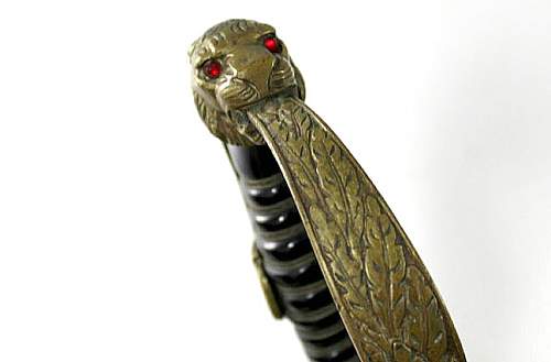 What is your opinion on this Unmarked Krebs Leopard Head Army Sword