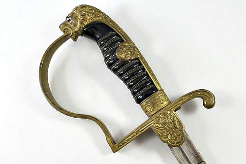 What is your opinion on this Unmarked Krebs Leopard Head Army Sword