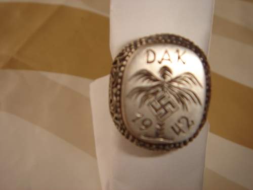 Afrika Korps Ring  Need Help Identifying and authenticating