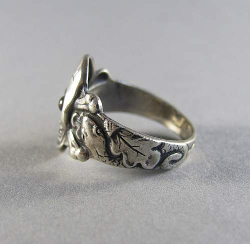 Wehrwolf pattern Frey &amp; Co. 835 silver skull ring