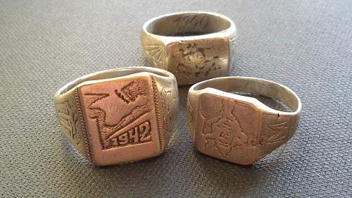 Three German rings (2x Krim + 1 unknown)