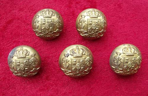 King Alfonso XIII of Spain Infantry Buttons