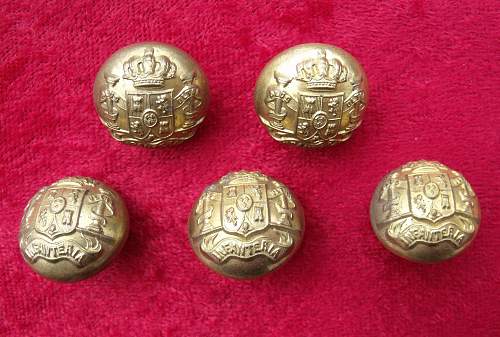 King Alfonso XIII of Spain Infantry Buttons