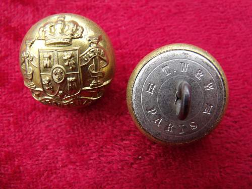 King Alfonso XIII of Spain Infantry Buttons