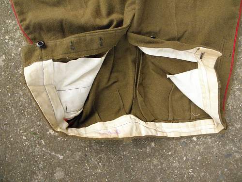 Officers pants  - wartime or postwar ?