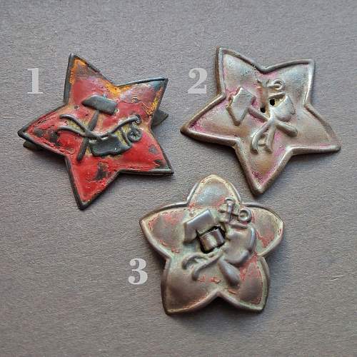 1918-22 plough and hammer RKKA stars