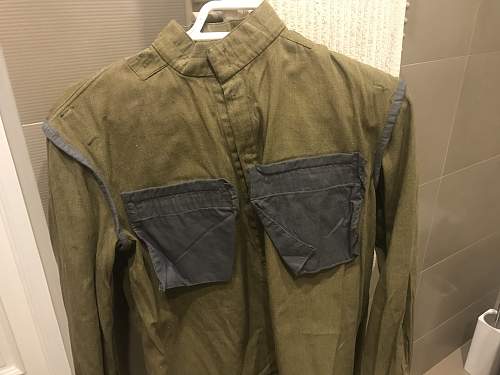 Were cotton model 1943 gimnasterkas with pockets issued during the war?