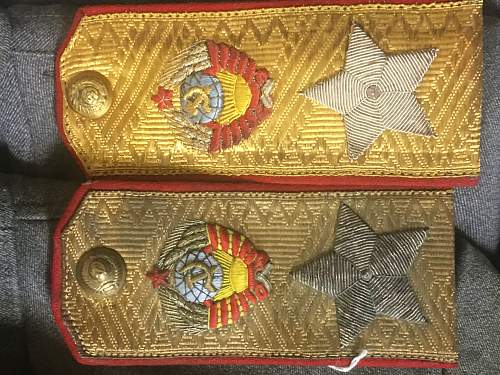 Soviet Marshal embroidery quality on Visor Hats, Shoulder Boards and Uniforms