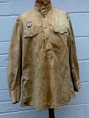 1943 pattern cotton gymnastiorka. With breast pockets and medium size buttons