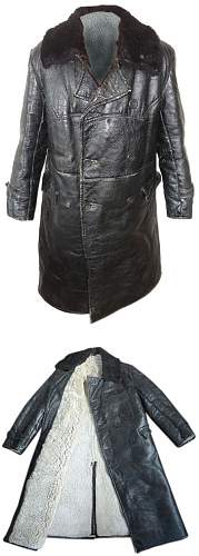 Black leather overcoat sheepskin lined