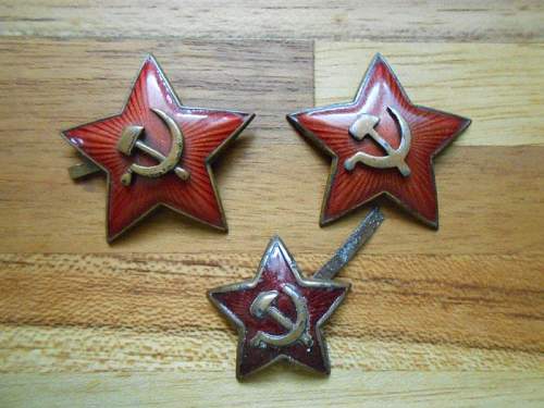 red star cokades - postwar, prewar models