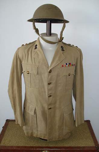 WW2 British Army Artillery Colonel, MC, khaki cotton jacket.