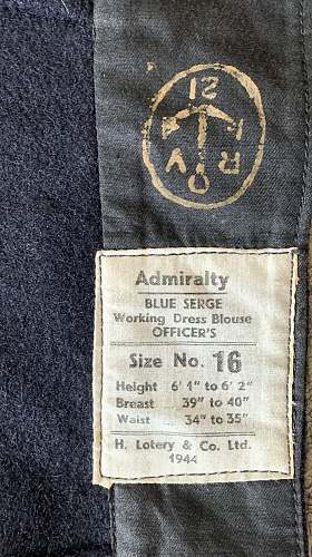 WW2 Royal Navy 5A Working Dress uniform