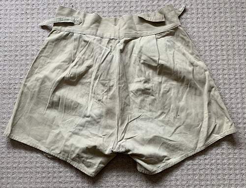 British Khaki Drill Shorts Identification