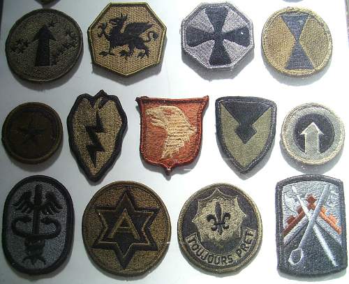 Current US unit patches, (for uniform / helmet cover)