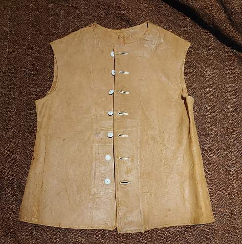 1945 dated, New Zealand leather jerkin.