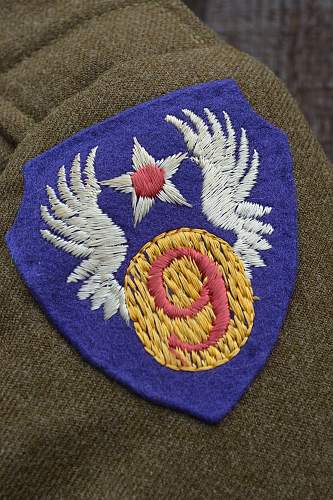 Unique Ike with English made 9th AAF patch