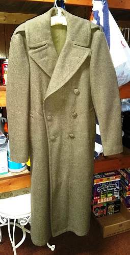 1945 Wool Melton Roll Collar Overcoat