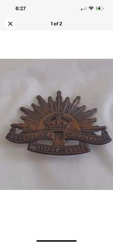 (WW1 era?) sun helmet badge ID