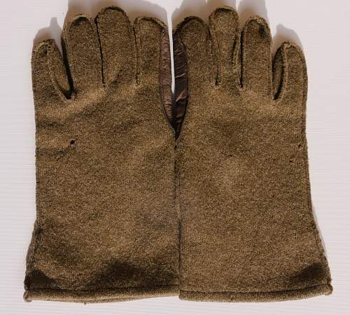 USGI WWII Wool Gloves Leather Palm