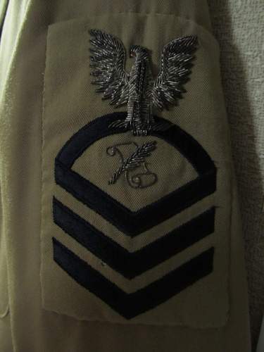 Tailor-made Navy Chief Petty Officer's jacket w/Bullion insignia