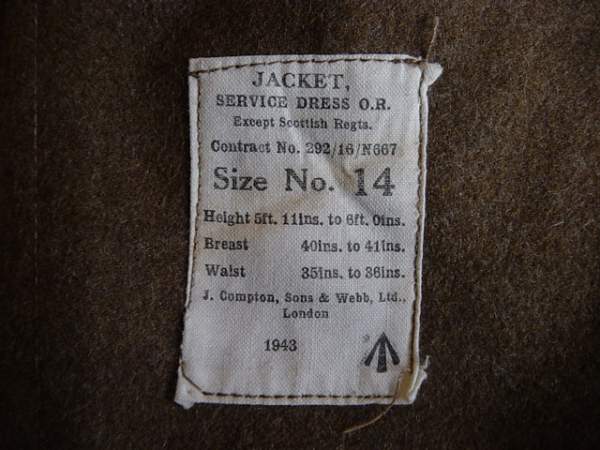 WW2 Other Ranks Service Dress Jacket.