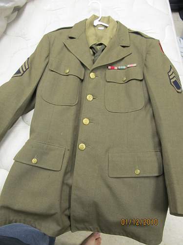 US 28th Inf Div dress tunic, wool shirt and tie