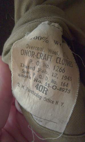 My WW2 Dated 1945 U.S Wool Trench Coat