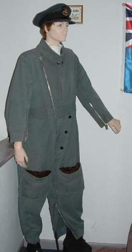 RAF 1941 Pattern Sidcot flying suit, battledress and trousers