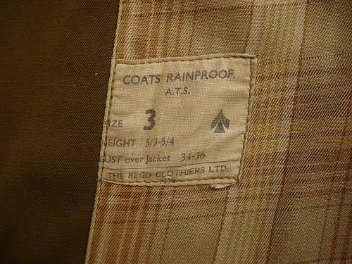 Coats, Rainproof, ATS. (Rare item)