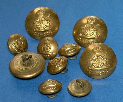 Royal Canadian artillery tunic buttons